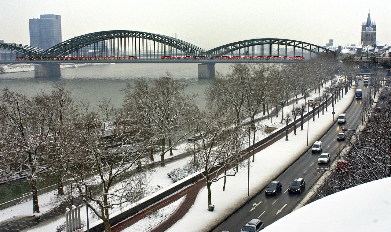 snow winter bridge free photo