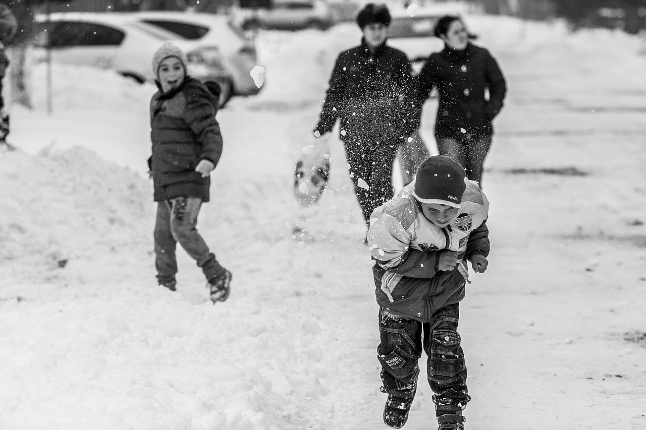 snow winter kids free photo