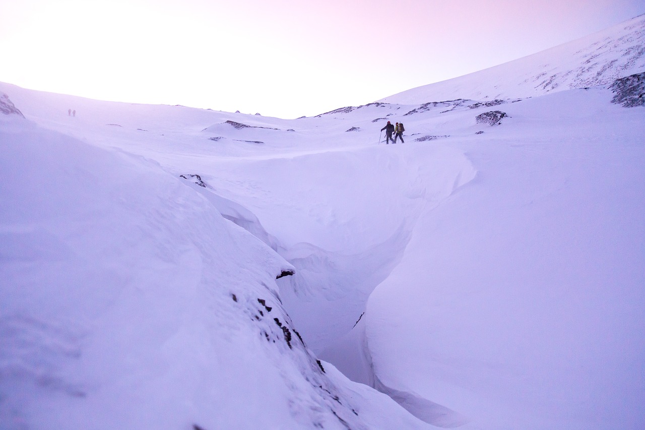 snow sunset hiking free photo