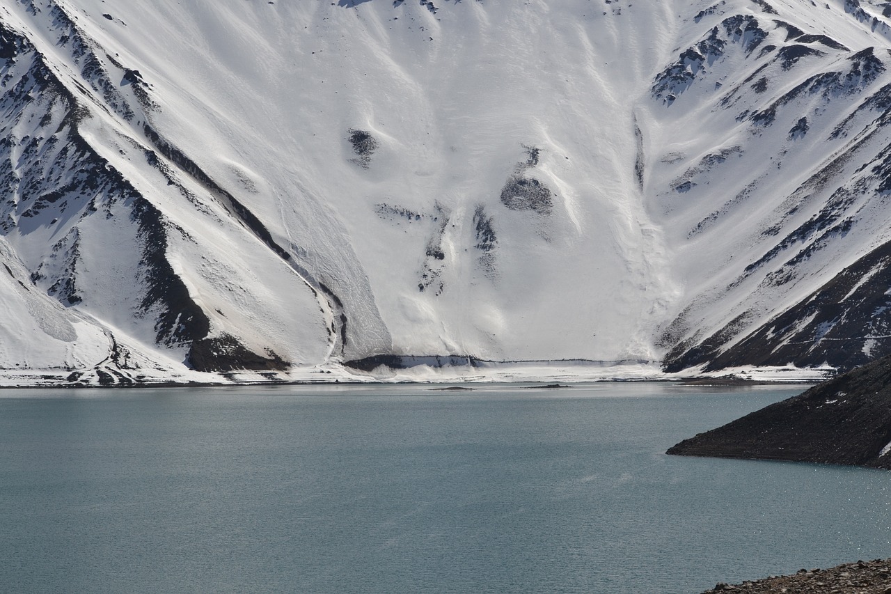 snow landscape reservoir free photo