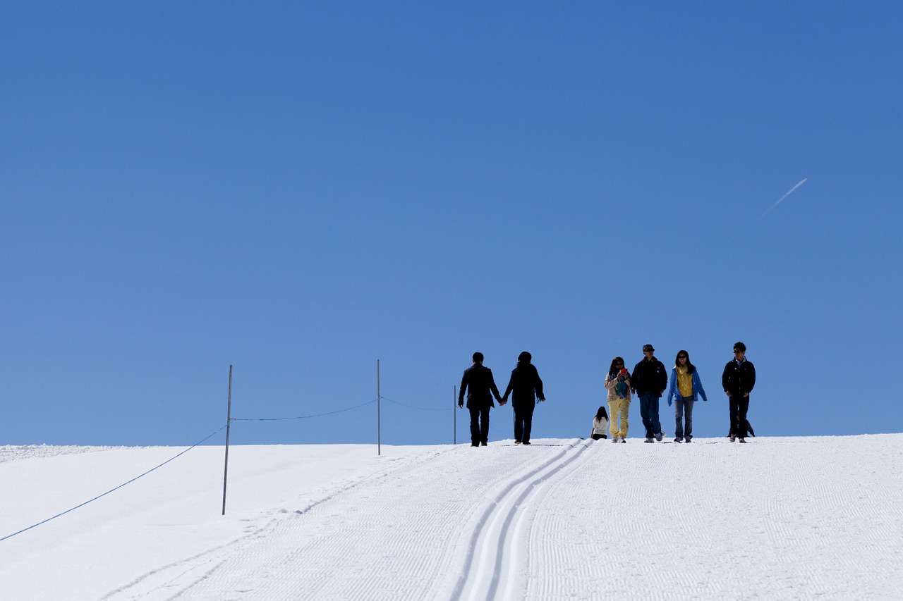 snow landscape people free photo