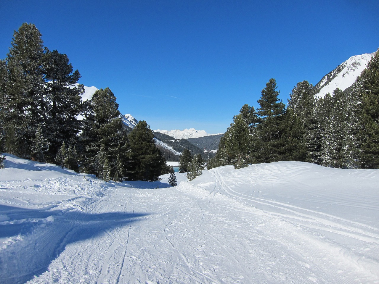 snow winter ski trail free photo
