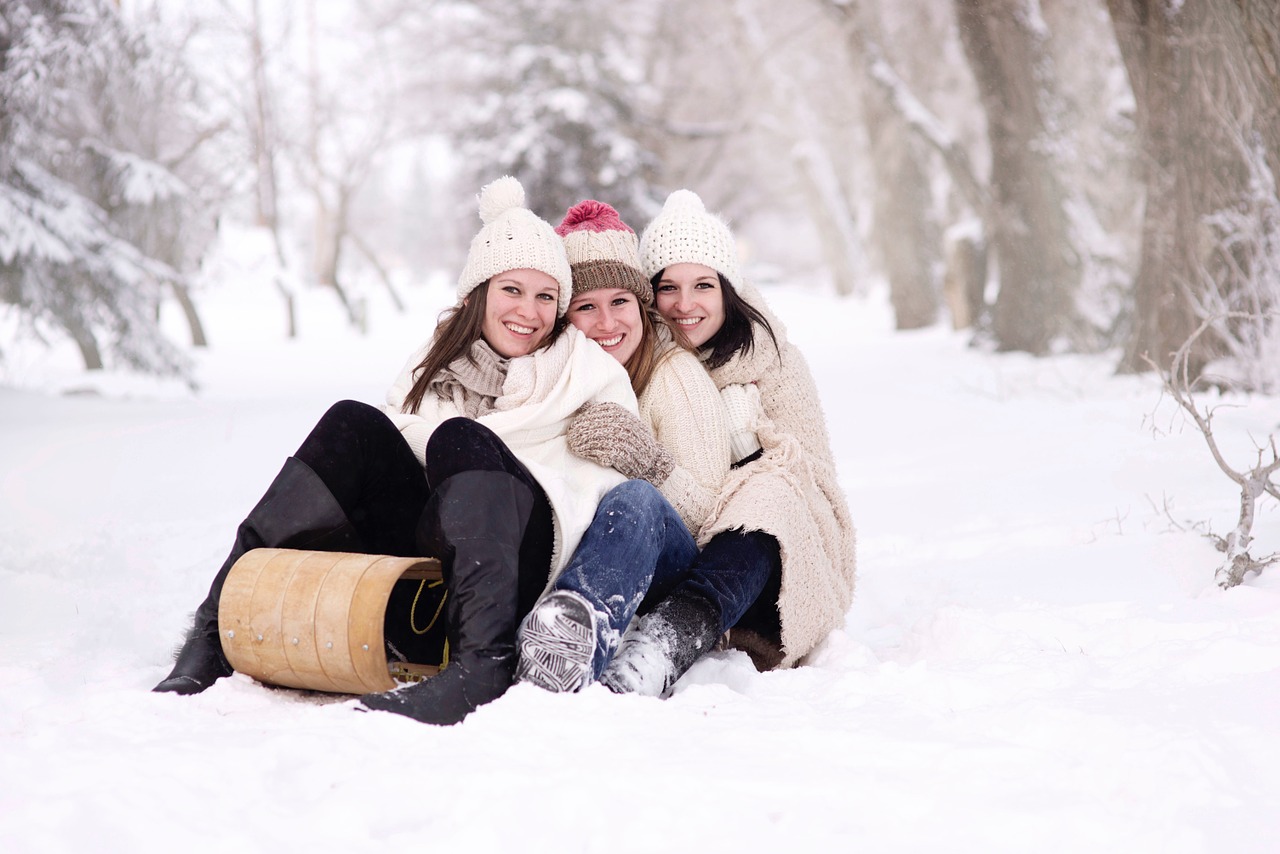 snow women happy free photo