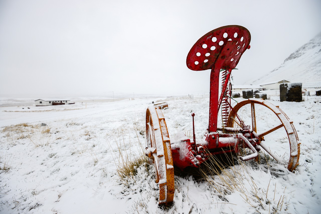 snow agricultural machine white free photo