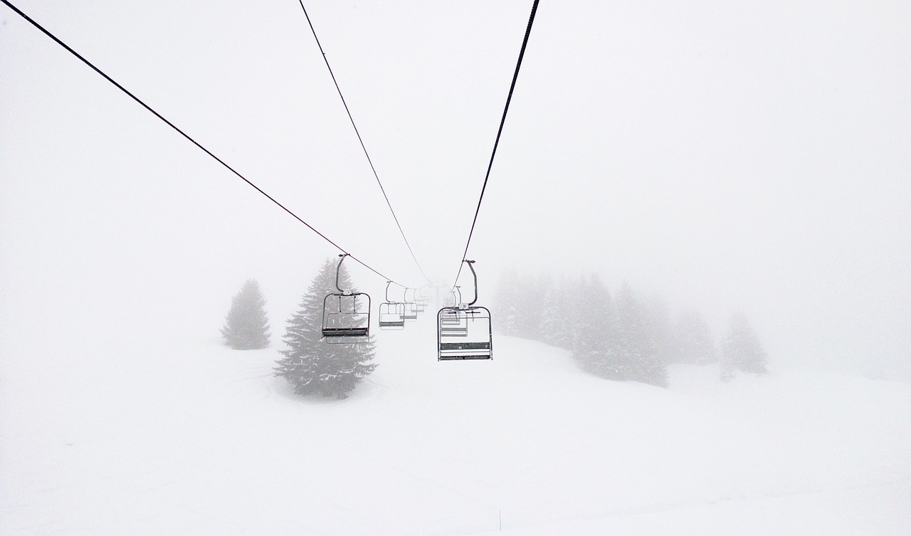 snow cable car white free photo