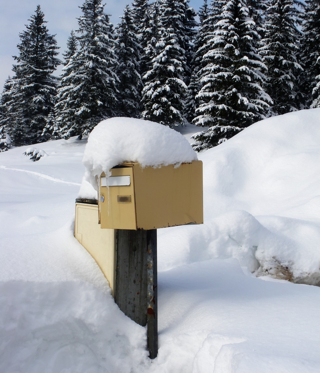 snow letterbox white free photo