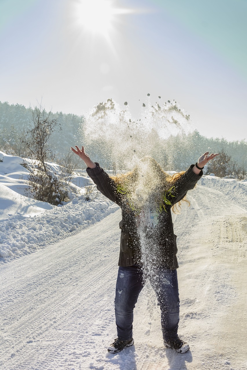 snow winter girl free photo