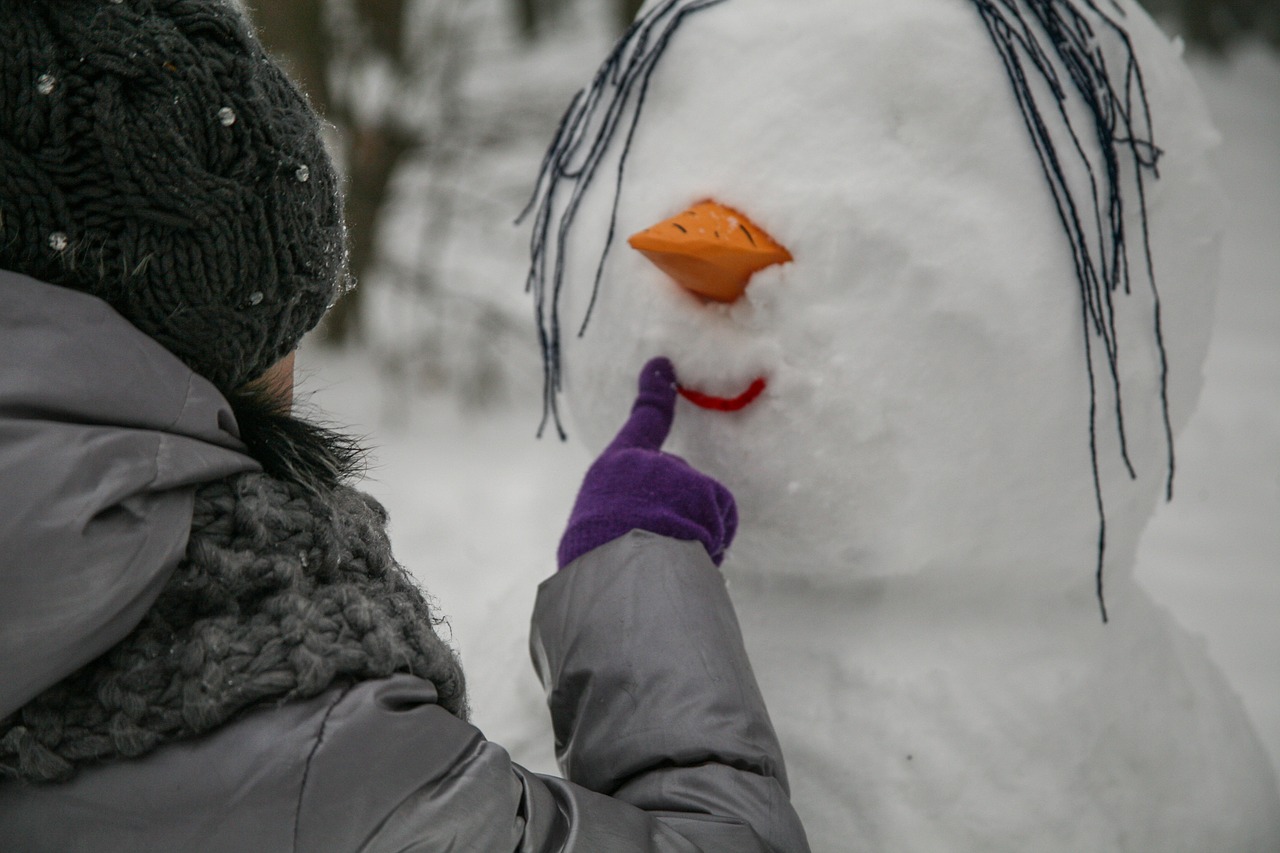 snow forest snowman free photo