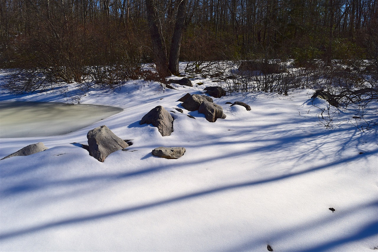 snow shadow rock free photo