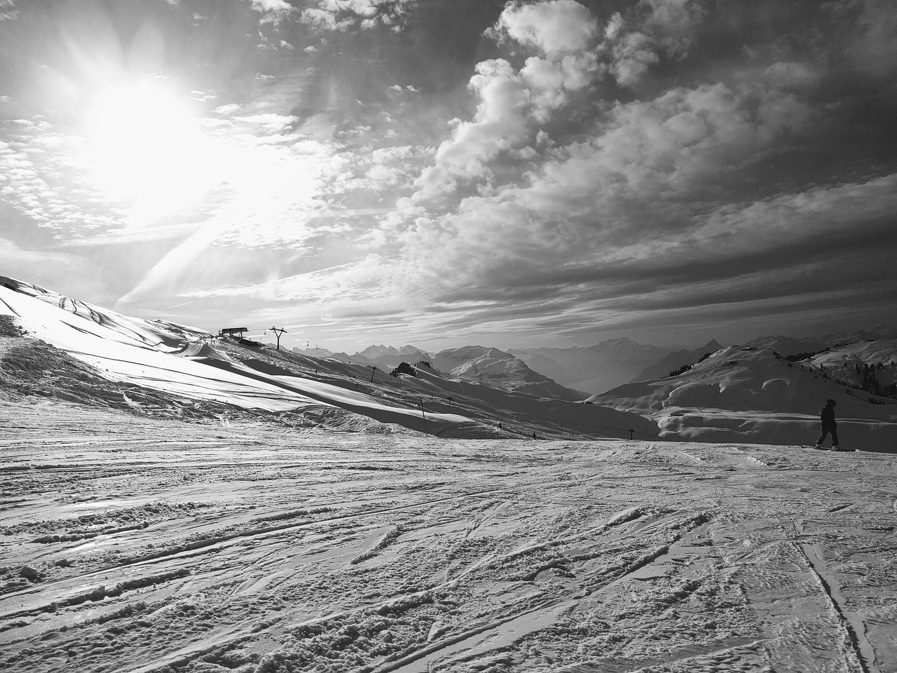 snow mountains black and white free photo