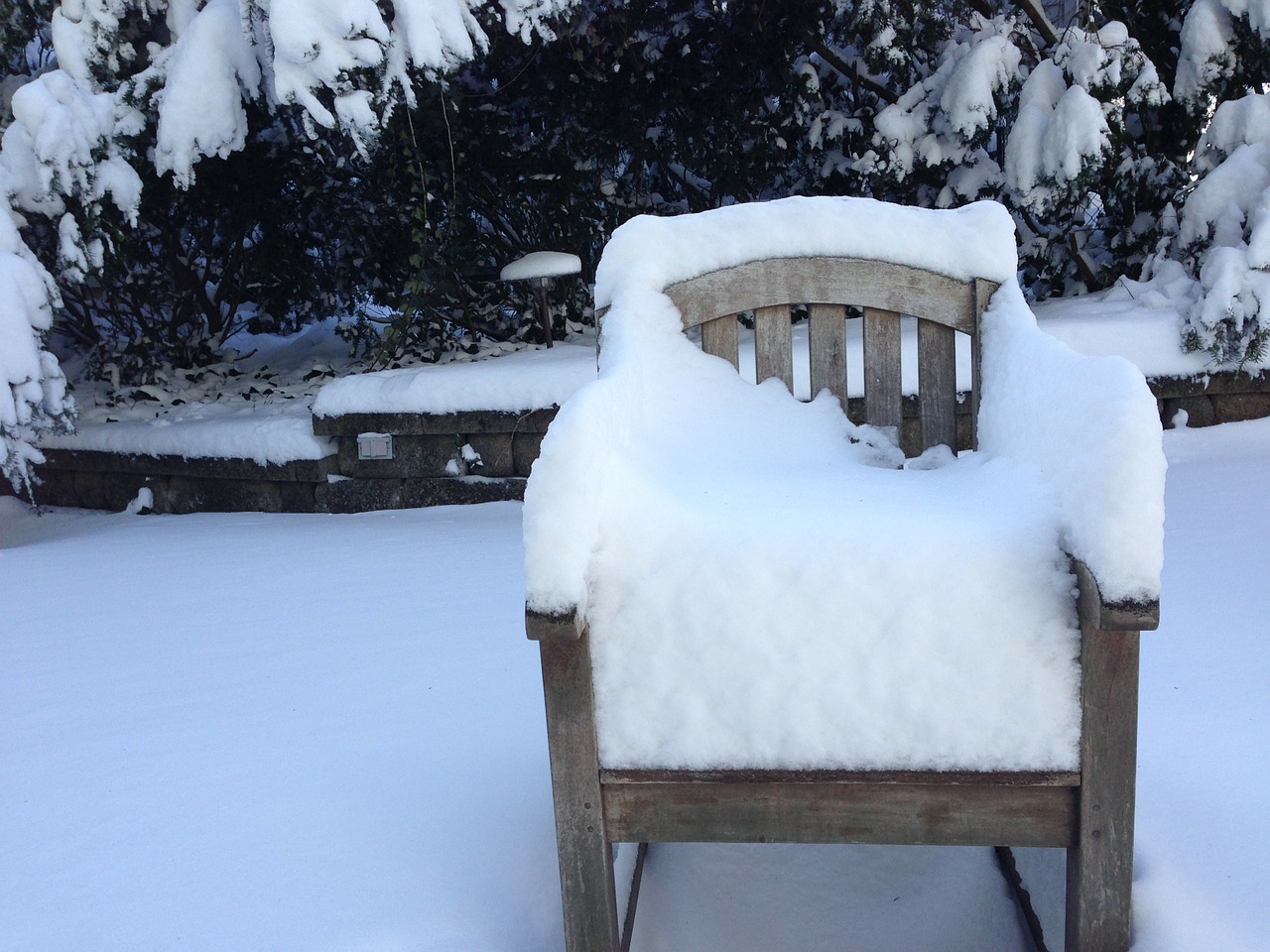 snow backyard winter free photo