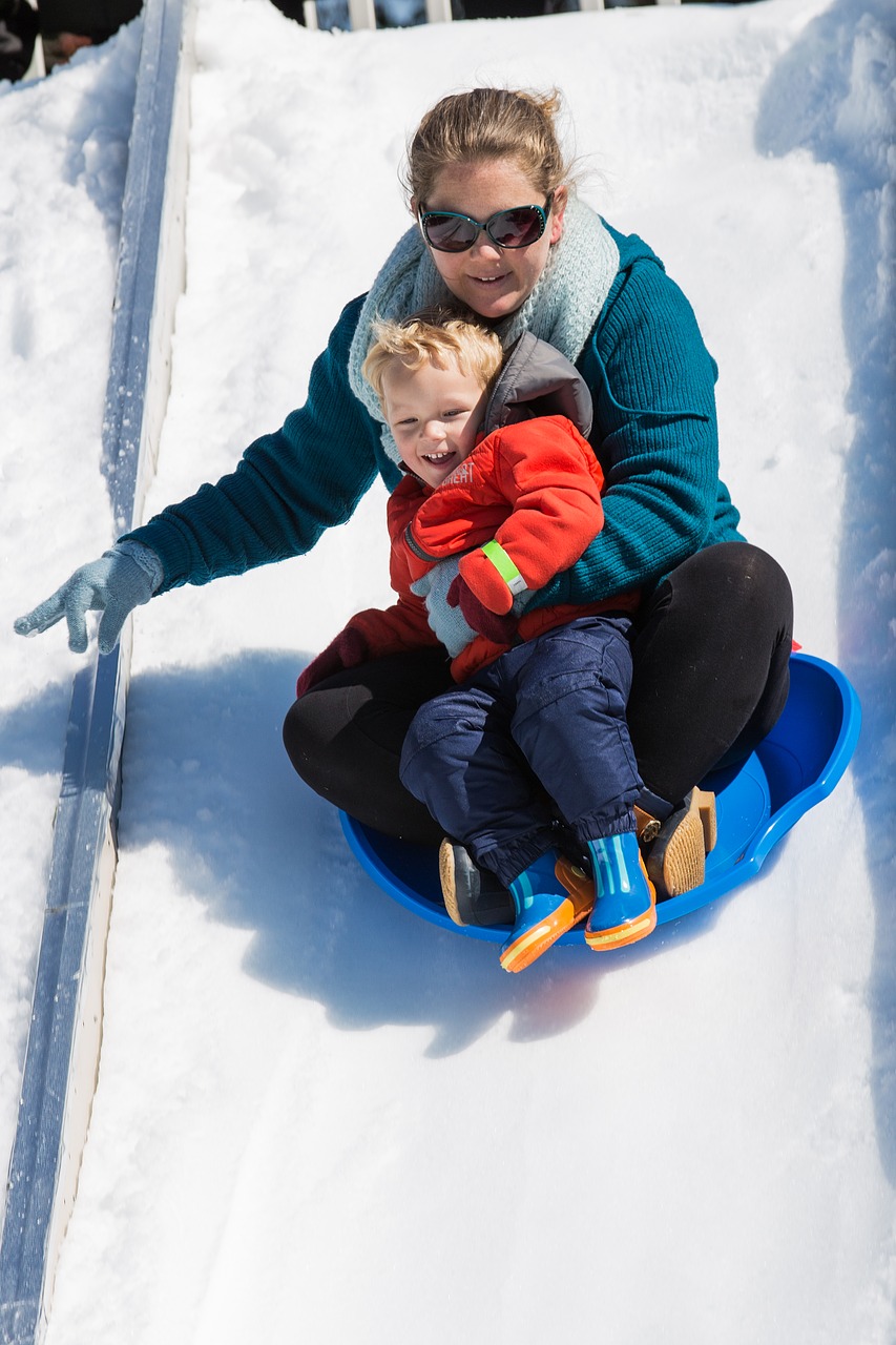 snow sled fun free photo