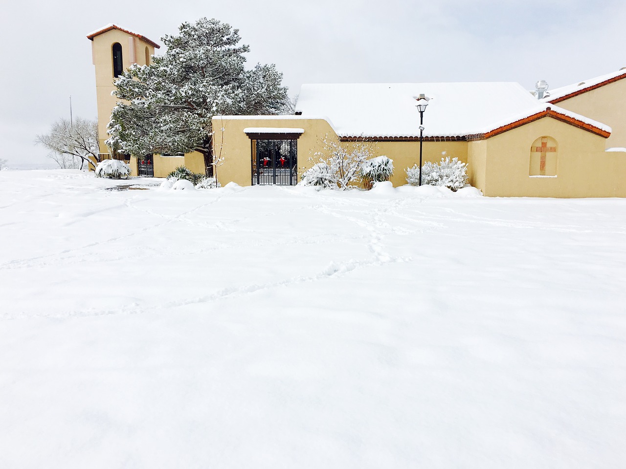 snow desert church free photo