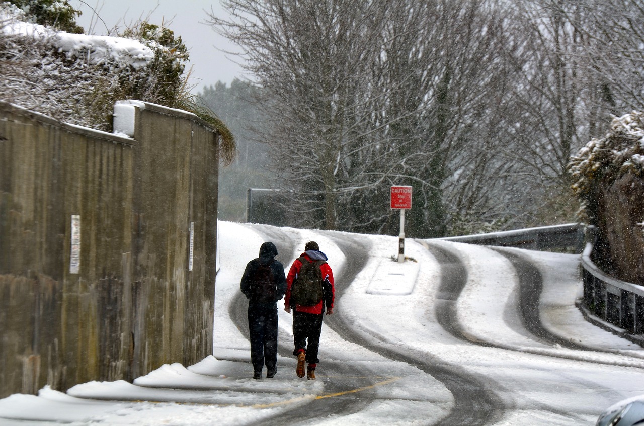 snow walking hill free photo