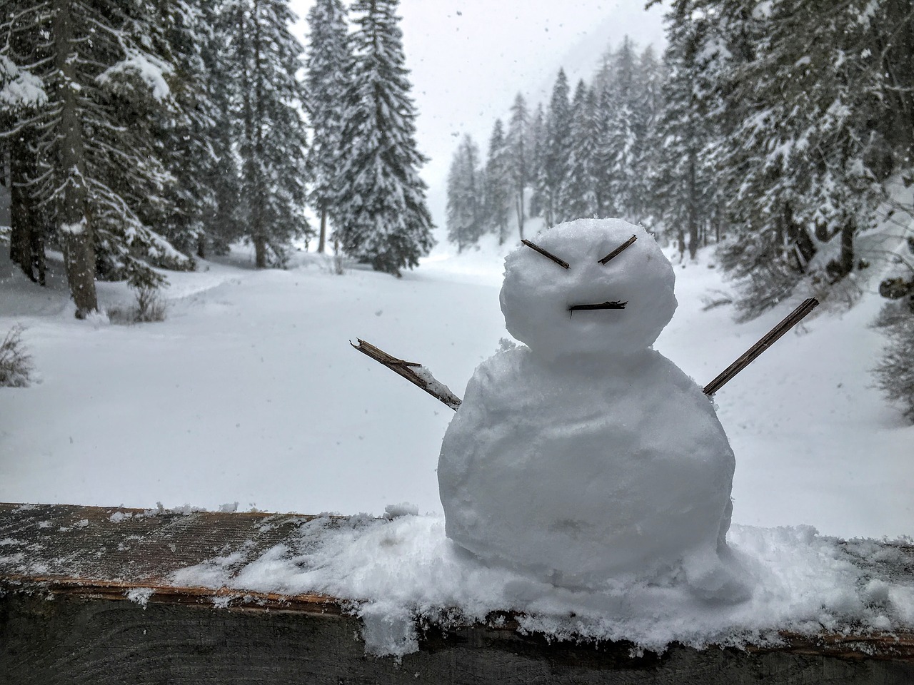 snow man winter free photo