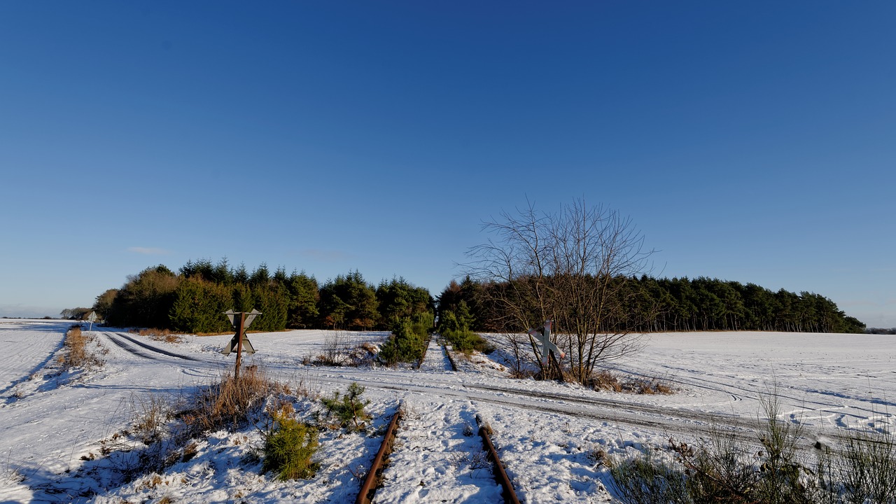 snow landscape railway free photo