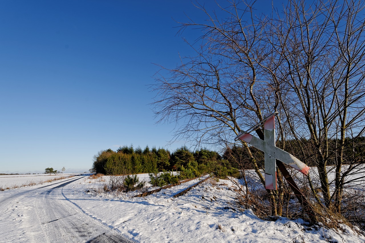 snow landscape railway free photo