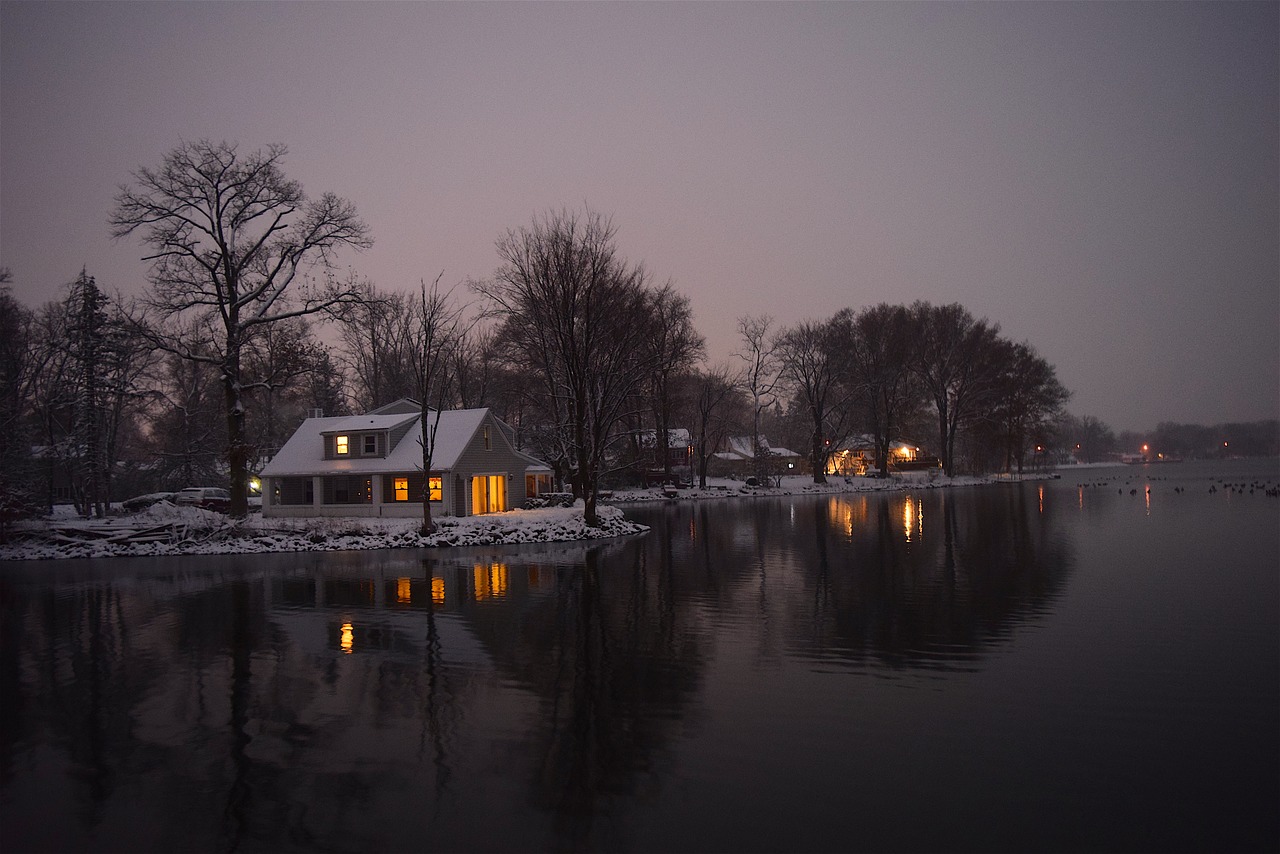 snow house lake free photo