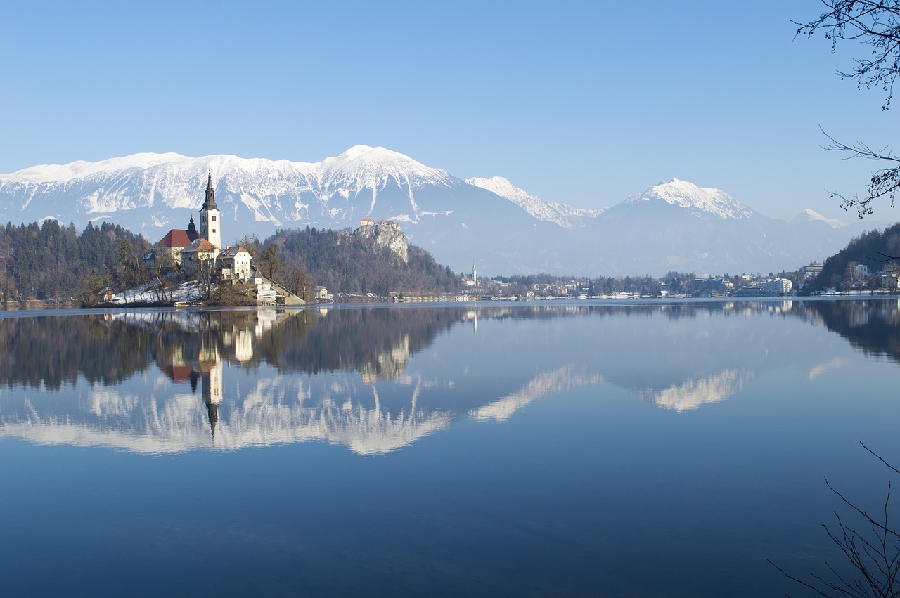 snow body of water winter free photo