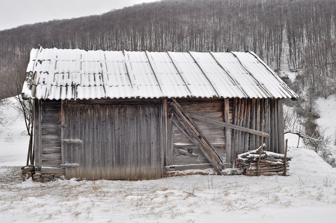 snow hut barn free photo