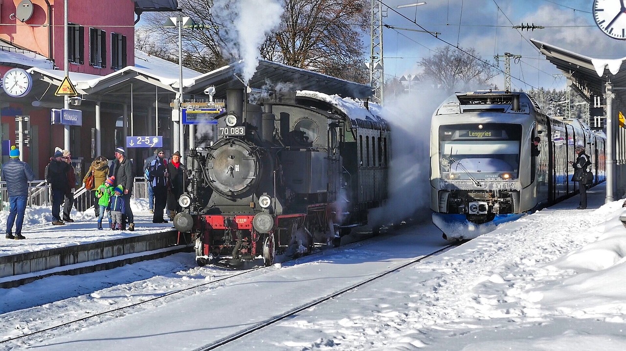 snow winter train free photo