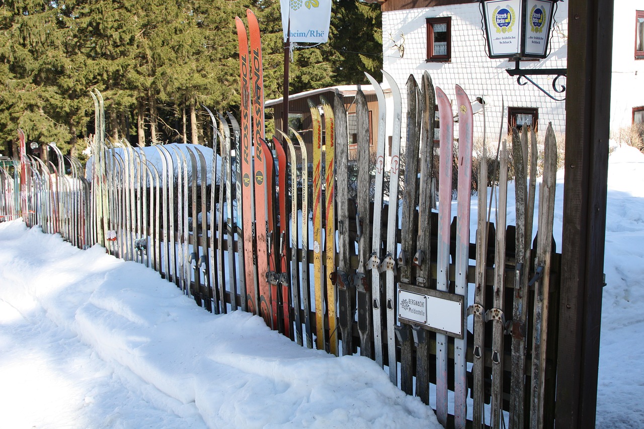 snow ski fence free photo