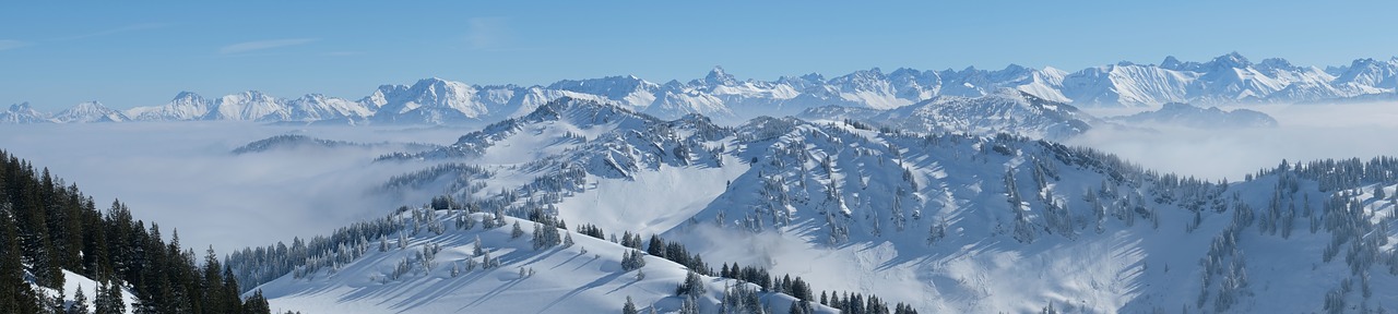 snow winter panoramic image free photo