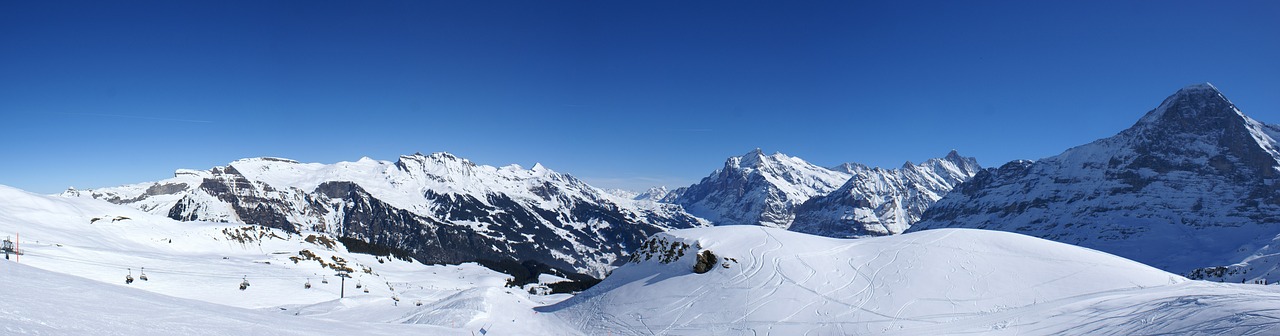 snow  winter  panoramic image free photo