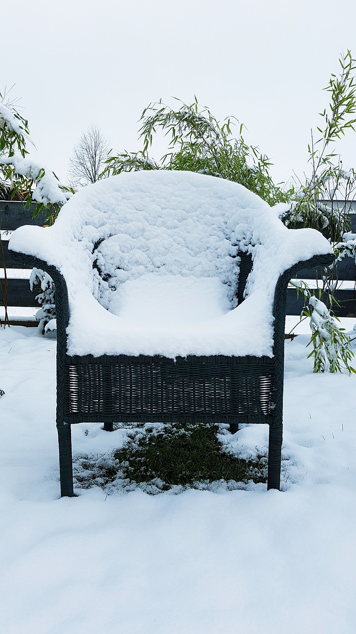 snow  snowed in  garden chair free photo