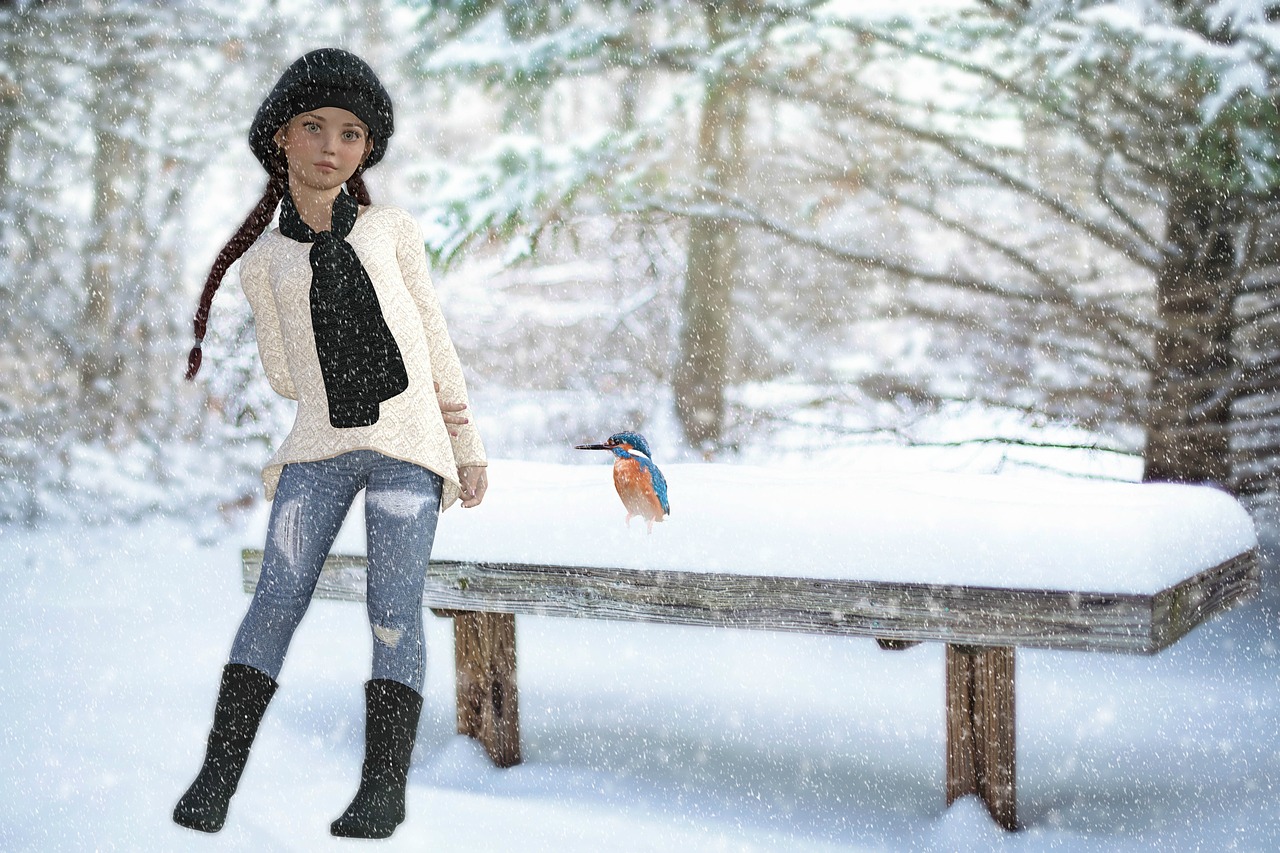snow  winter  girl free photo