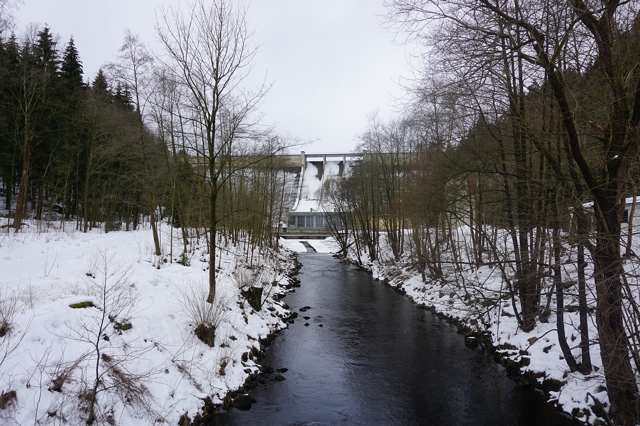 snow  dam  nature free photo