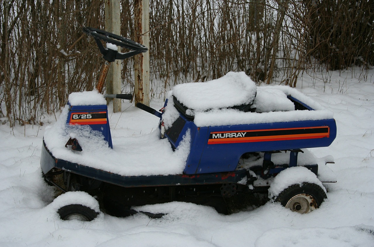 snow lawn lawn mowers free photo