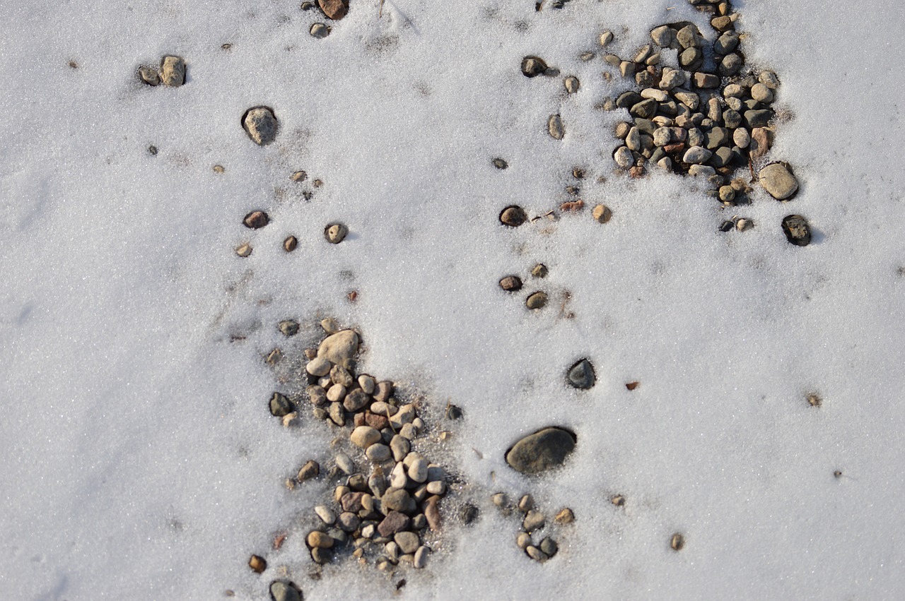 snow gravel rocks free photo