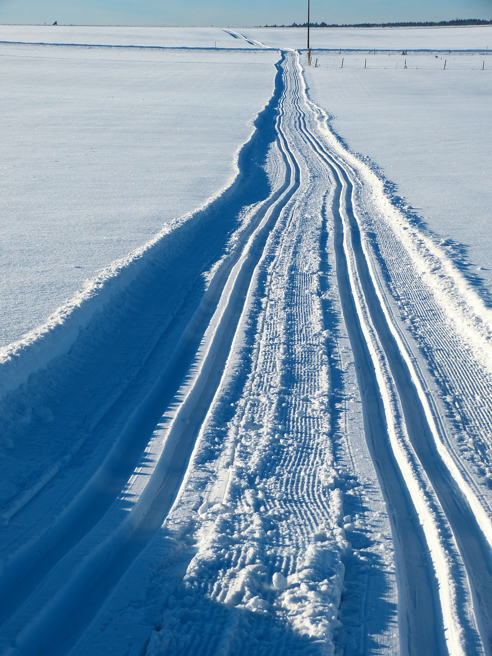 snow trail cross country skiing free photo