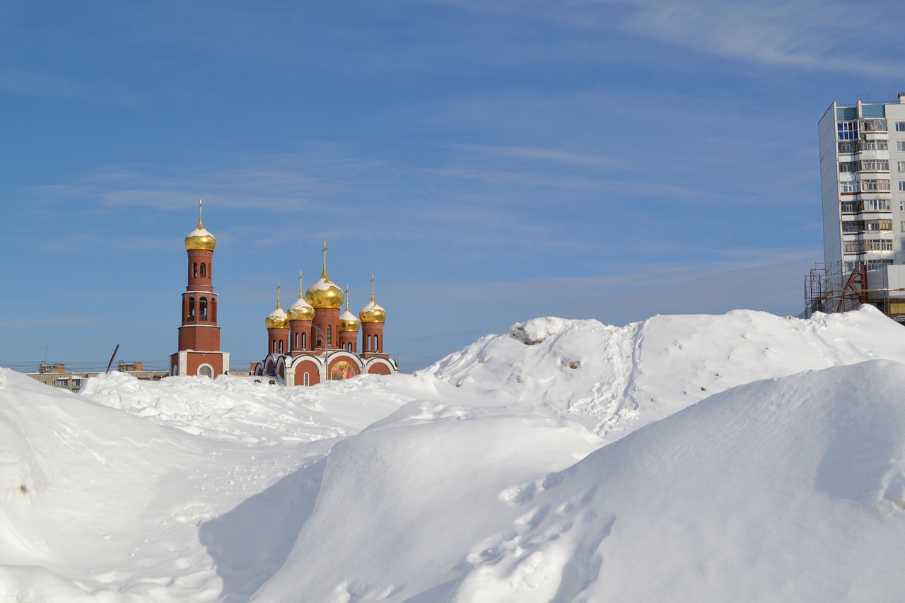 snow sky temple free photo