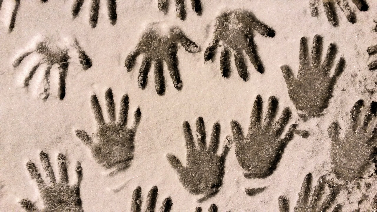 snow hands winter free photo