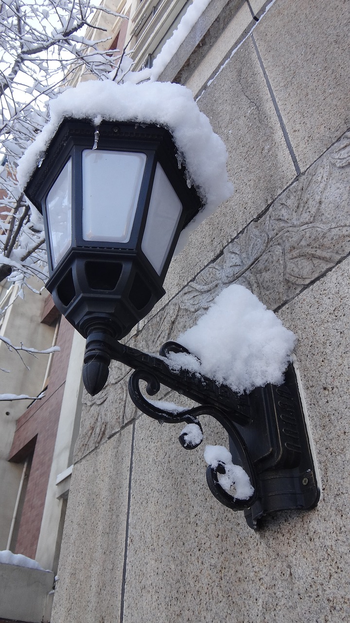 snow street lamp community free photo