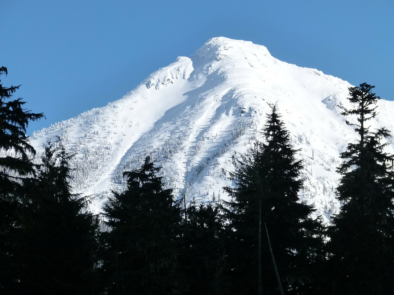 snow covered mountain free photo