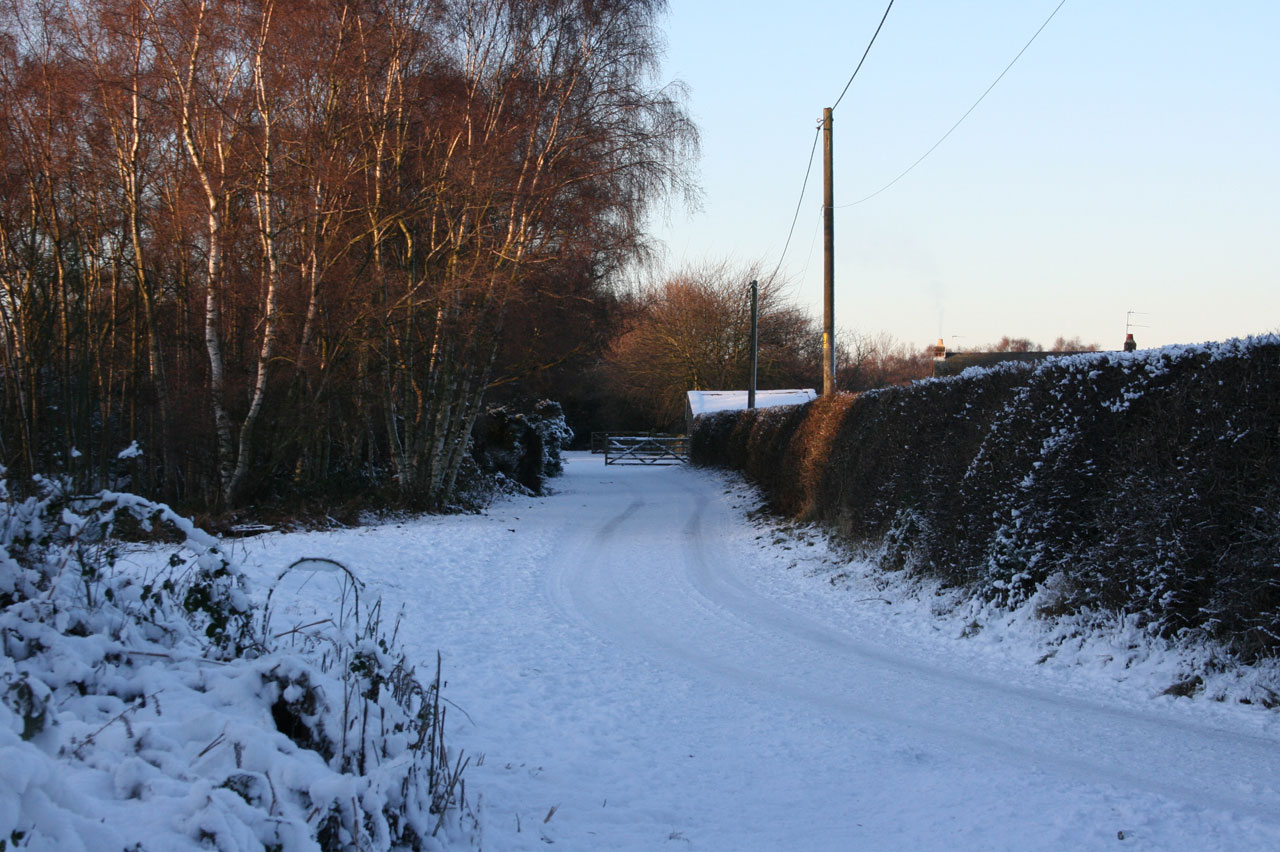 snow sunset evening free photo