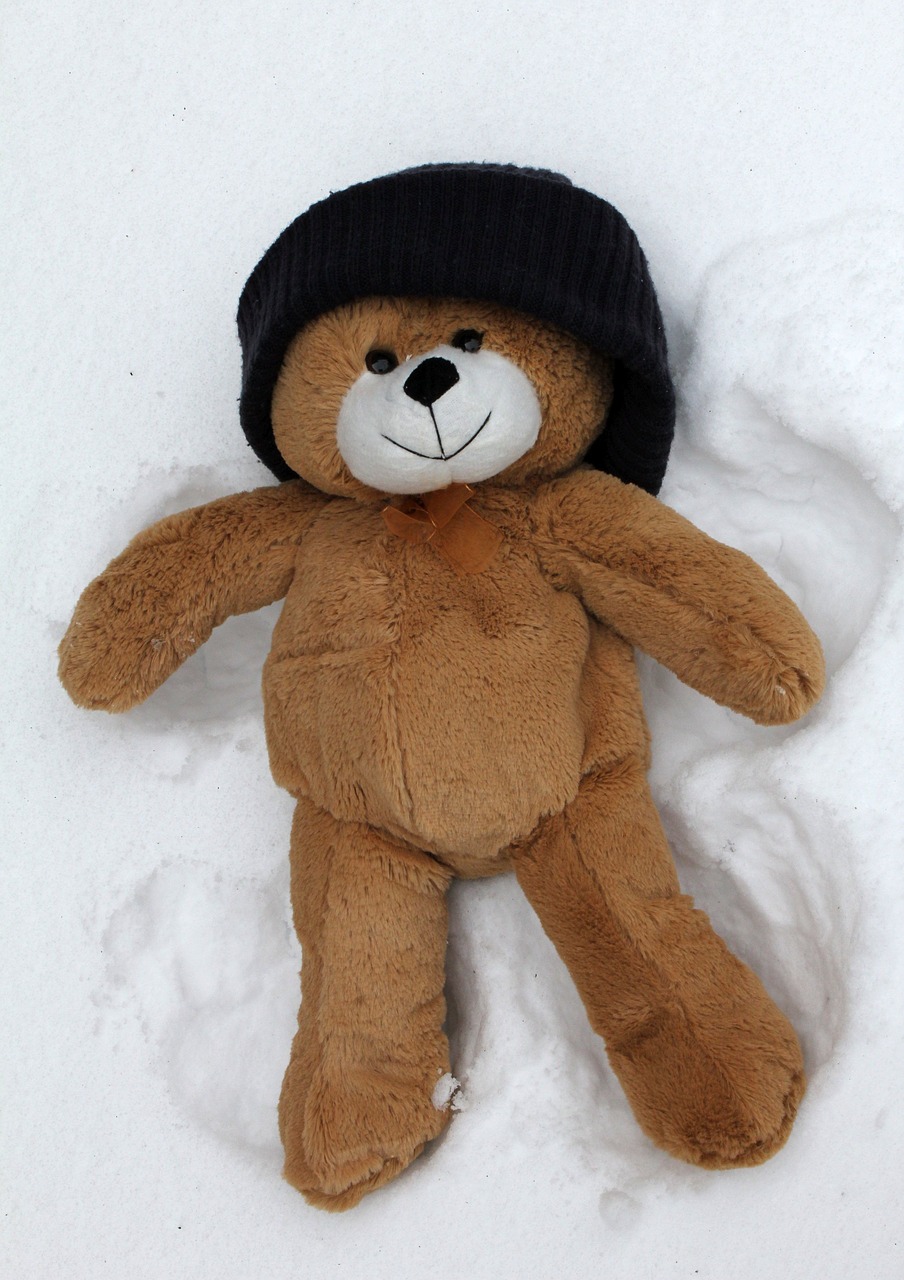 snow angel teddy toy free photo