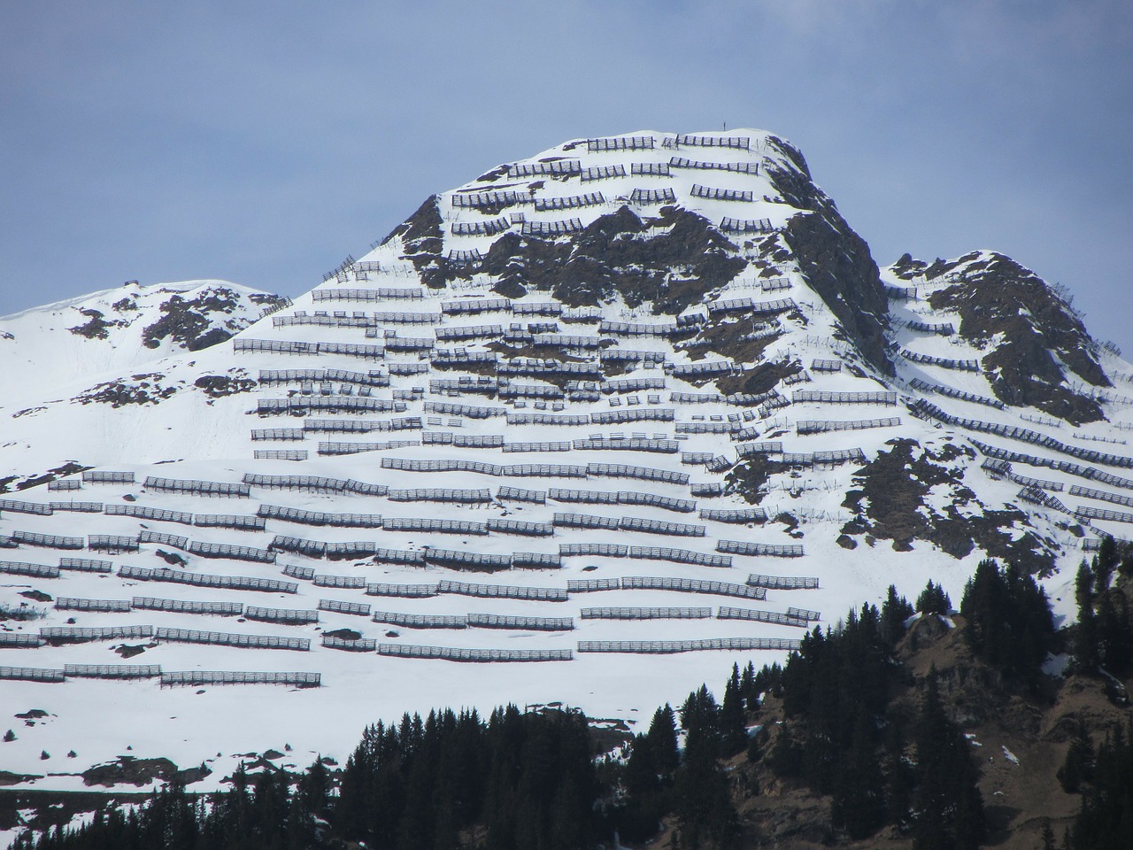snow barrier saint gothard alps free photo