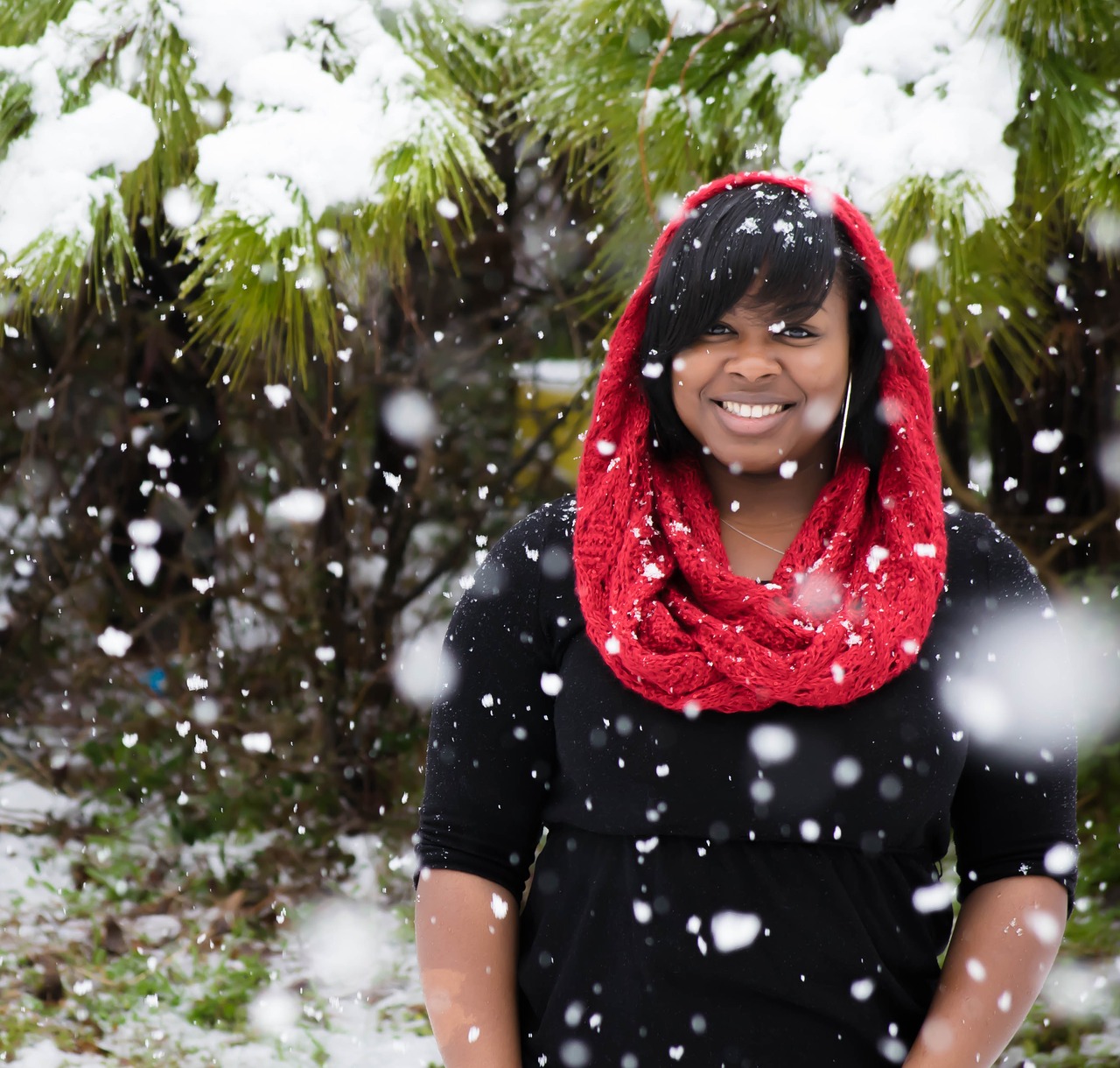 snow day scarf snow free photo