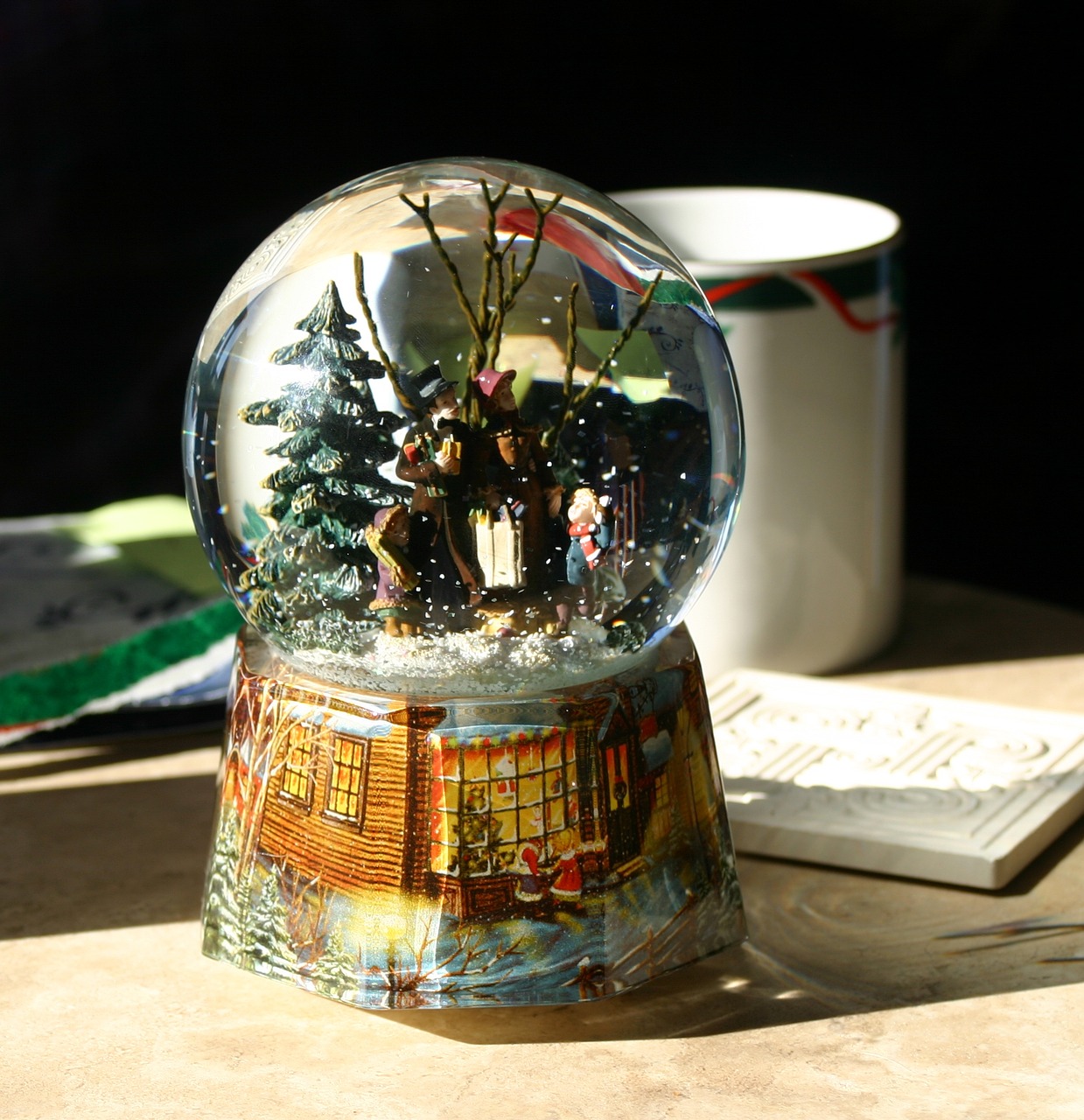 snow globe christmas snow free photo