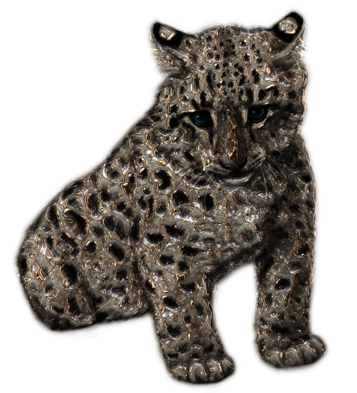 snow leopard metallizer art free photo