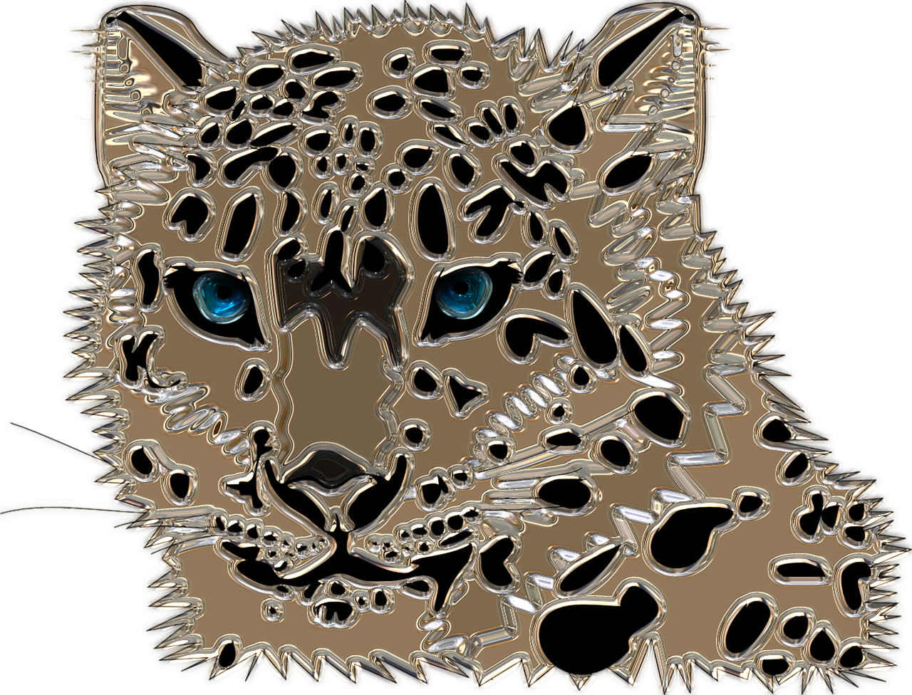 snow leopard metallizer art free photo