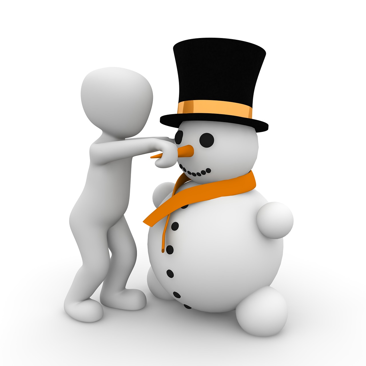 snow man build friendly free photo