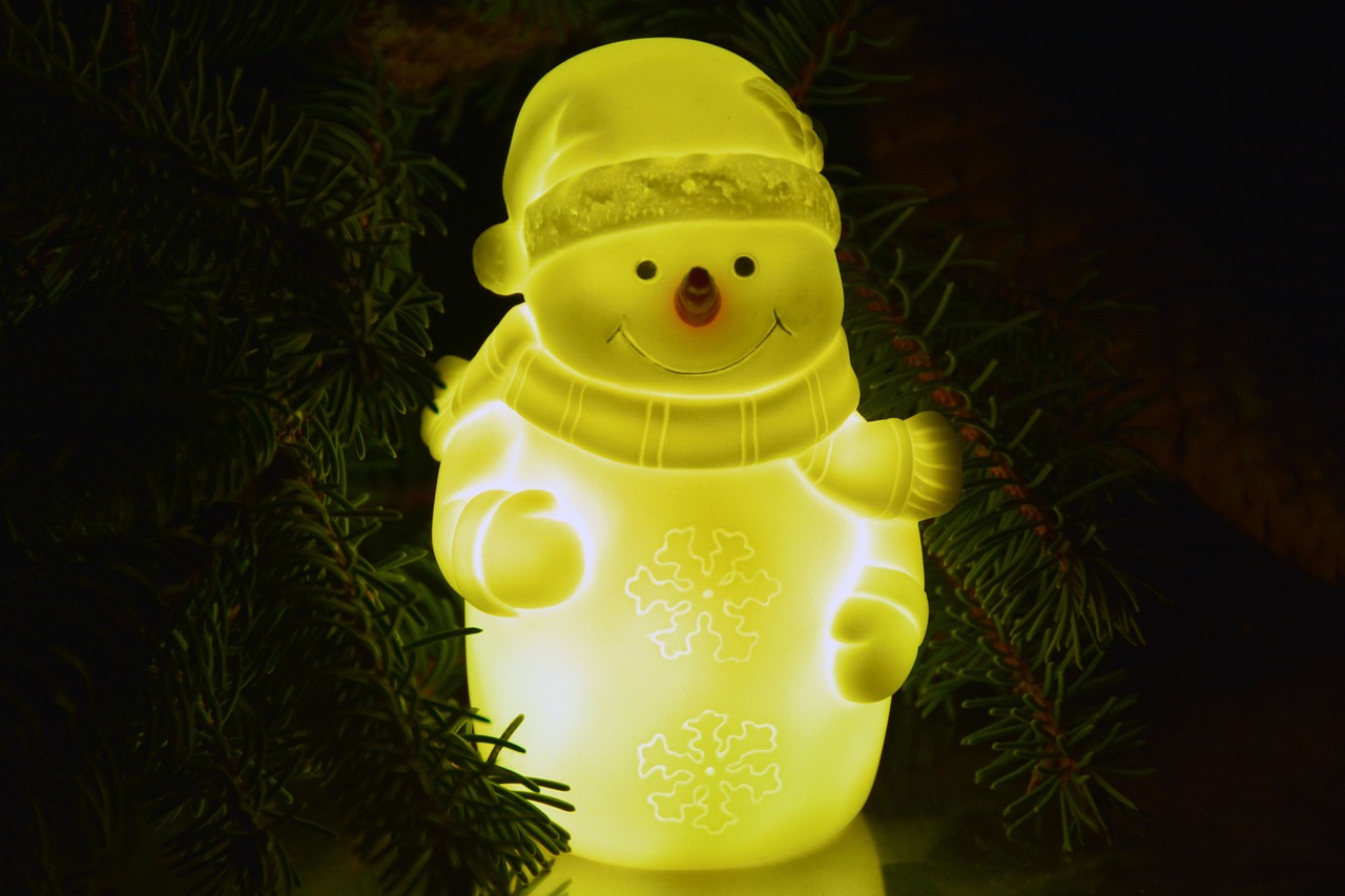 snow man yellow decoration free photo