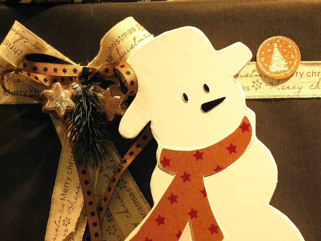 snow man decoration deco free photo