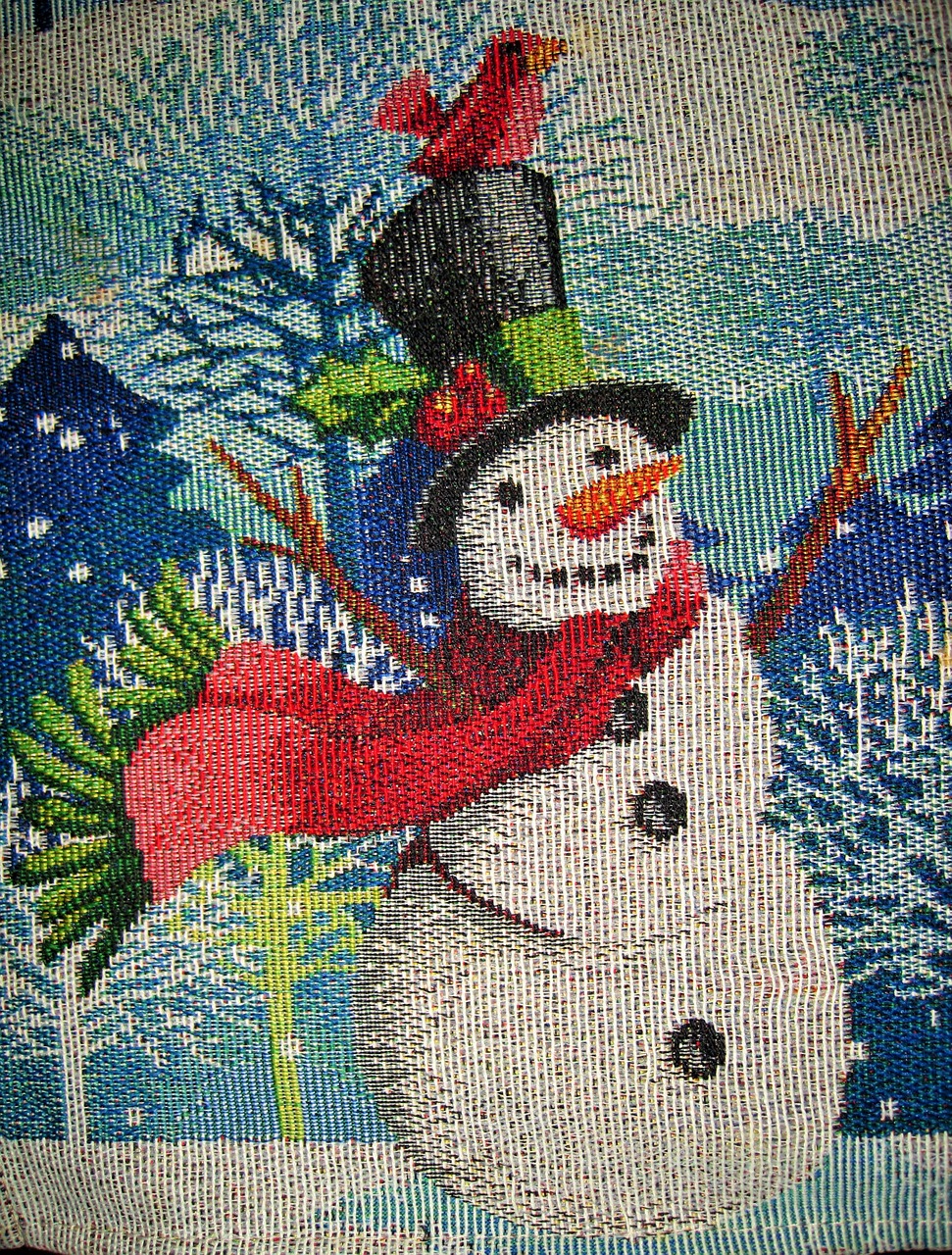 snow man image scarf free photo