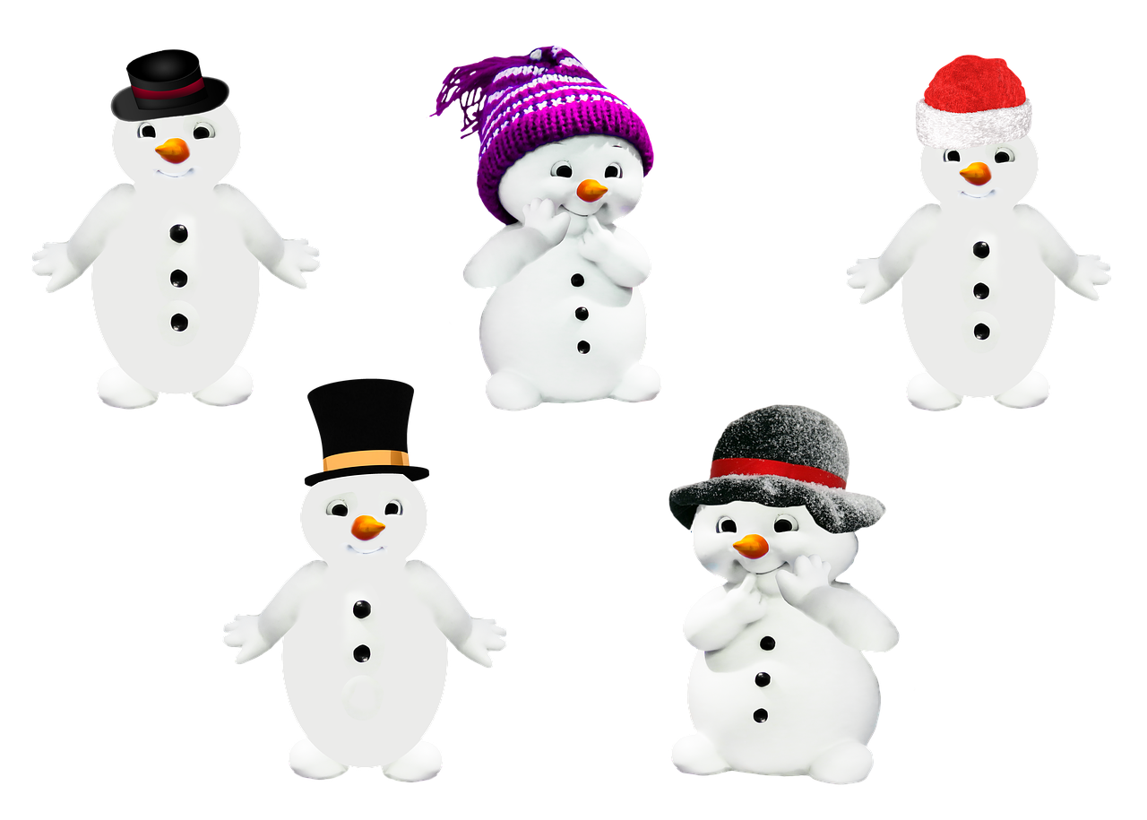 snow man winter isolated free photo